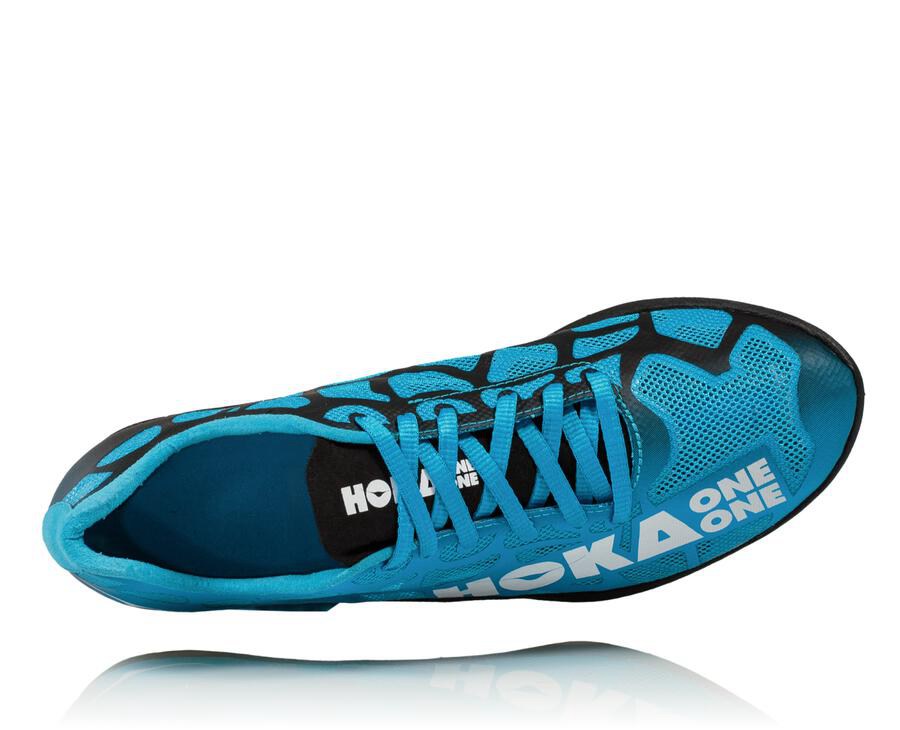 Spikes Womens - Hoka One One Rocket X - Blue/White - YLFVMWR-58